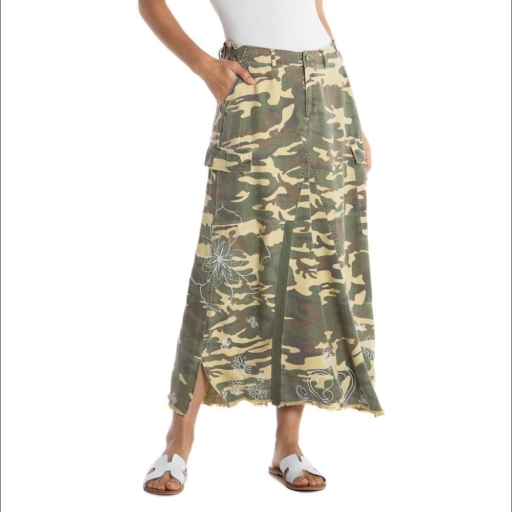 L DA-NANG Camoflouge silk army Military skirt​​​​​​